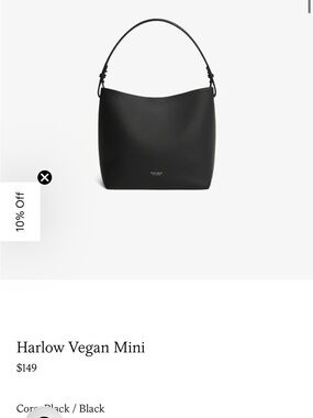 Harlow Vegan Mini Shoulder Bag - Black